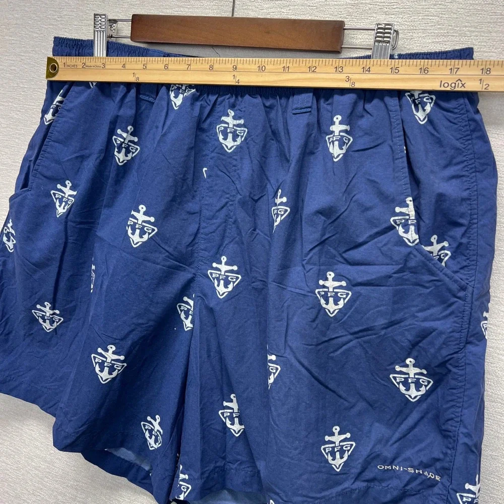 Columbia PFG Fishing Anchor Logo Board‎ Shorts Mens XL Omni-Shade Swim TrunKS